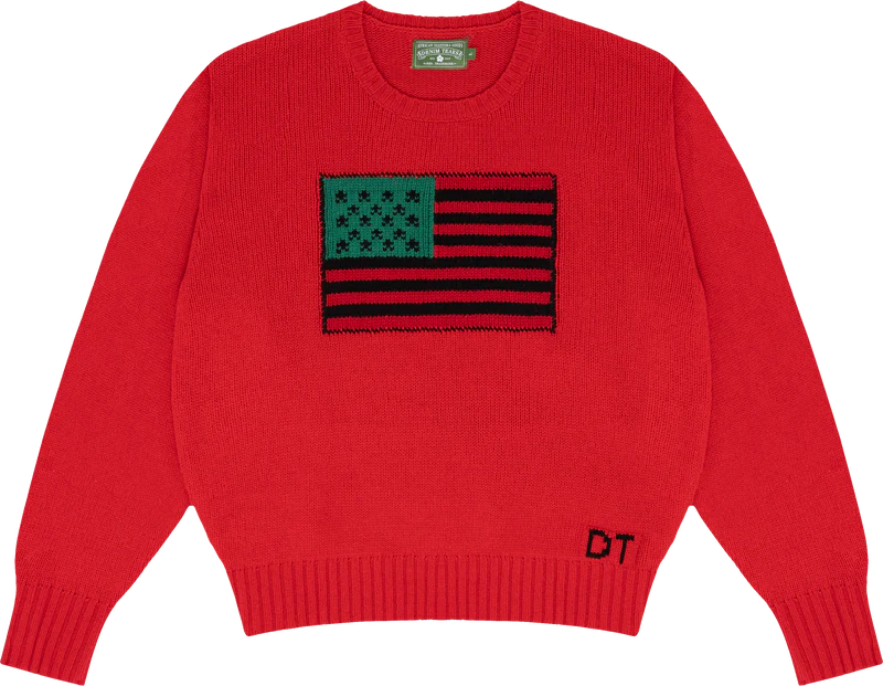 Denim Tears - Tyson Beckford - 1619 Pan African Flag Sweater Red