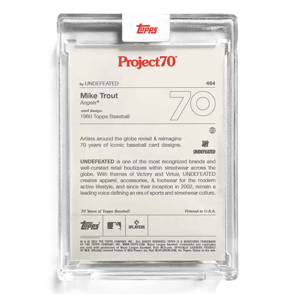 2021 Topps Project 70- UNDEFEATED - Mike Trout (1960 Topps Baseball) - #464 - Limited to /2590