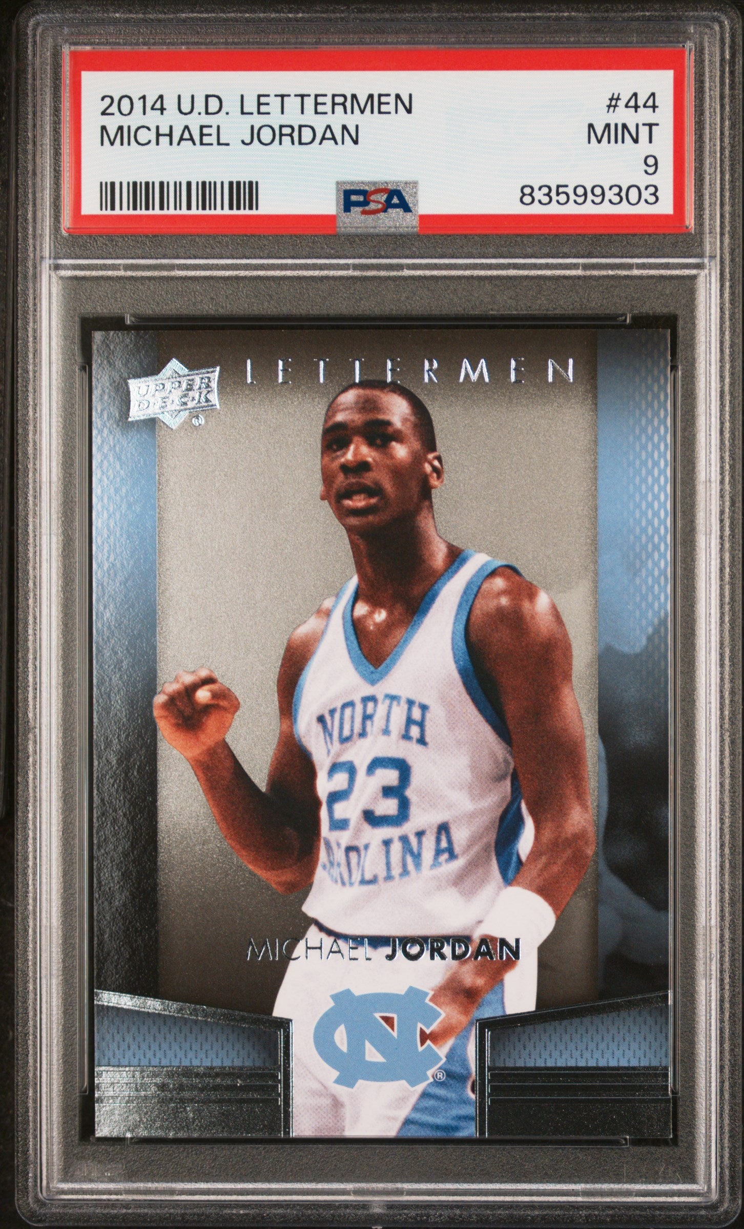 2014 Upper Deck Lettermen - Michael Jordan - #44 - PSA Graded Card SoleSavy 2014 Upper Deck Lettermen - Michael Jordan - #44 - PSA Graded Card SoleSavy