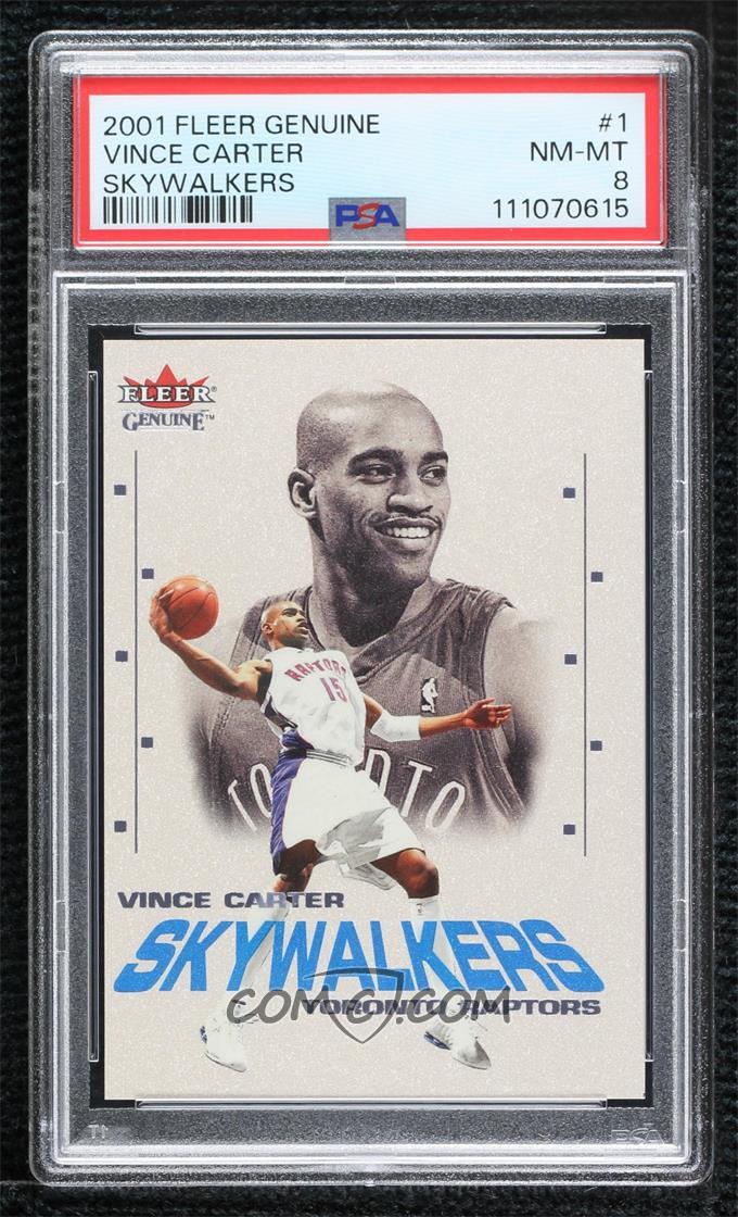 2001 Fleer Genuine - Vince Carter - Skywalkers #1 - PSA 8