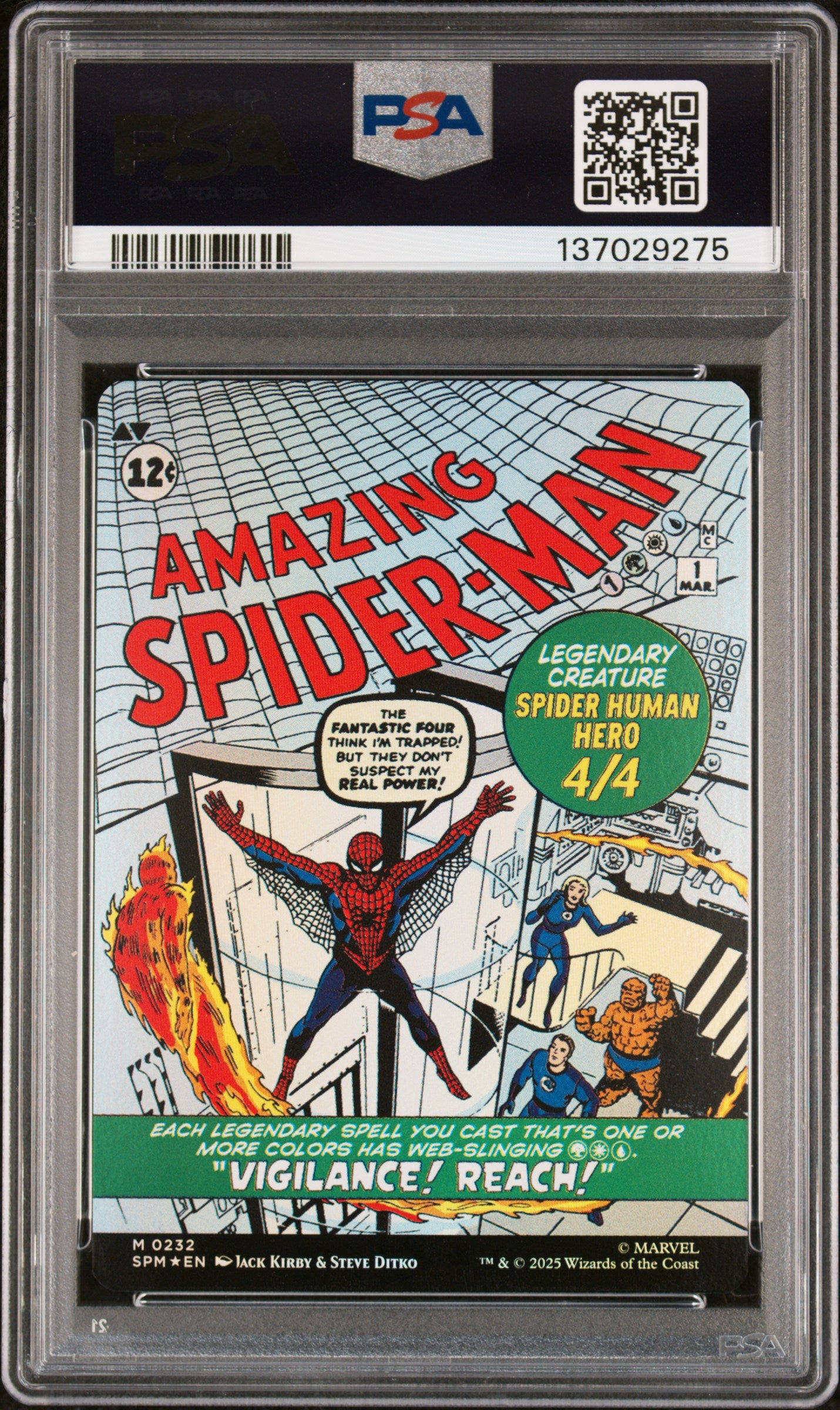 Magic The Gathering Marvel's Spider-Man Peter/Amazing SPM Double Sided #0232 PSA 9