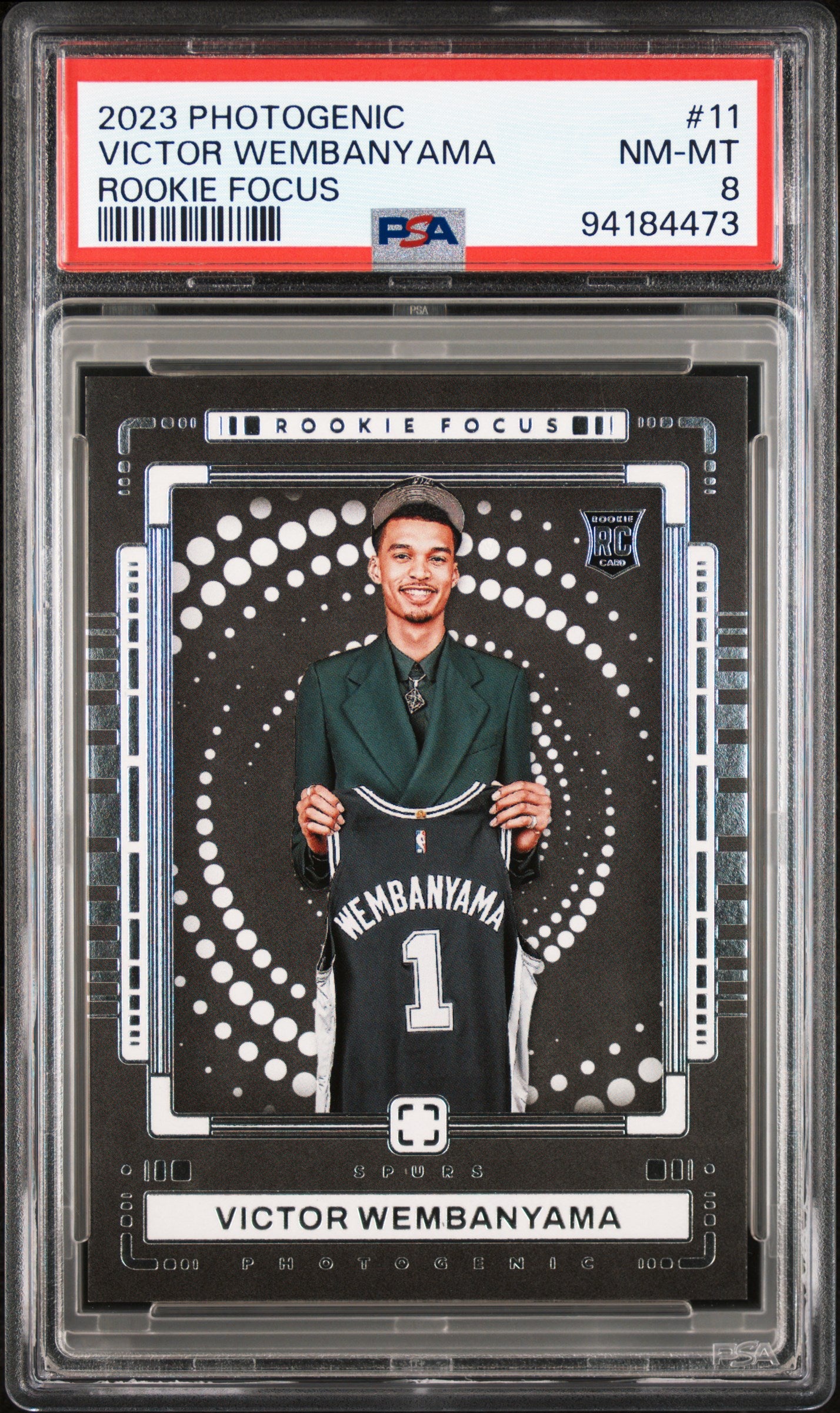 2023 Panini Photogenic - Rookie Focus #11 Victor Wembanyama Spurs - PSA Graded Card