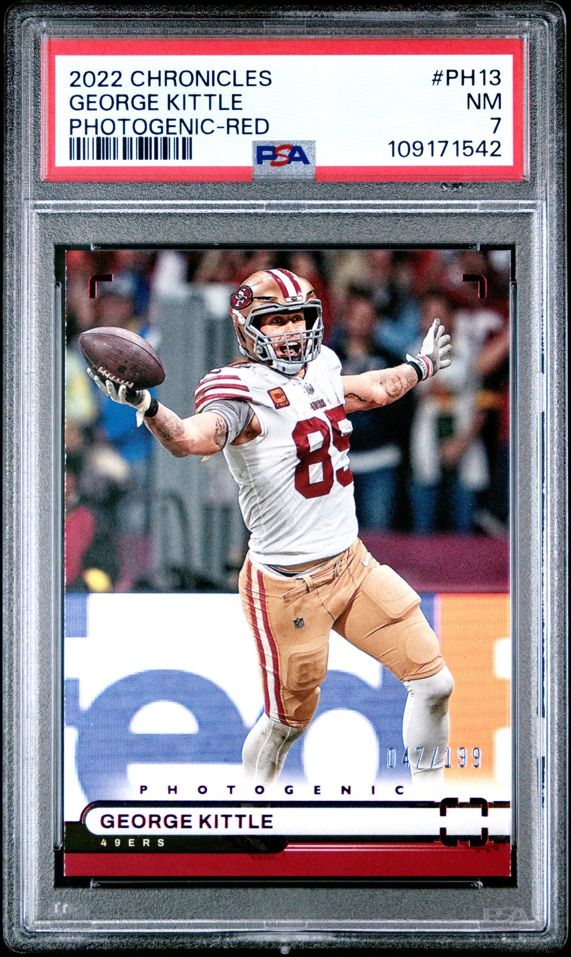 2022 Panini Chronicles Photogenic PH13 George Kittle Red - PSA Graded Card