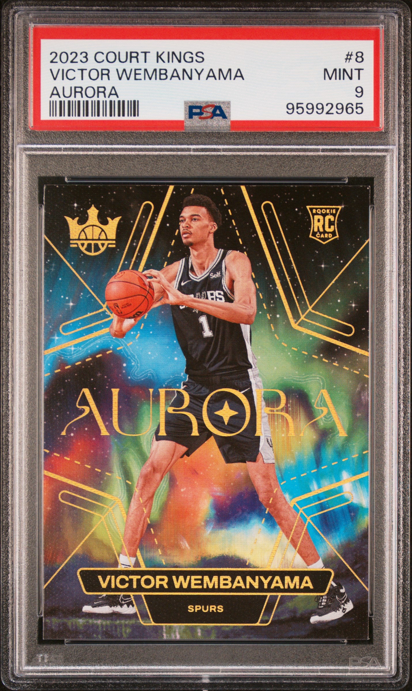 2023 Court Kings Aurora - #8 Victor Wembanyama Rookie - PSA Graded Card
