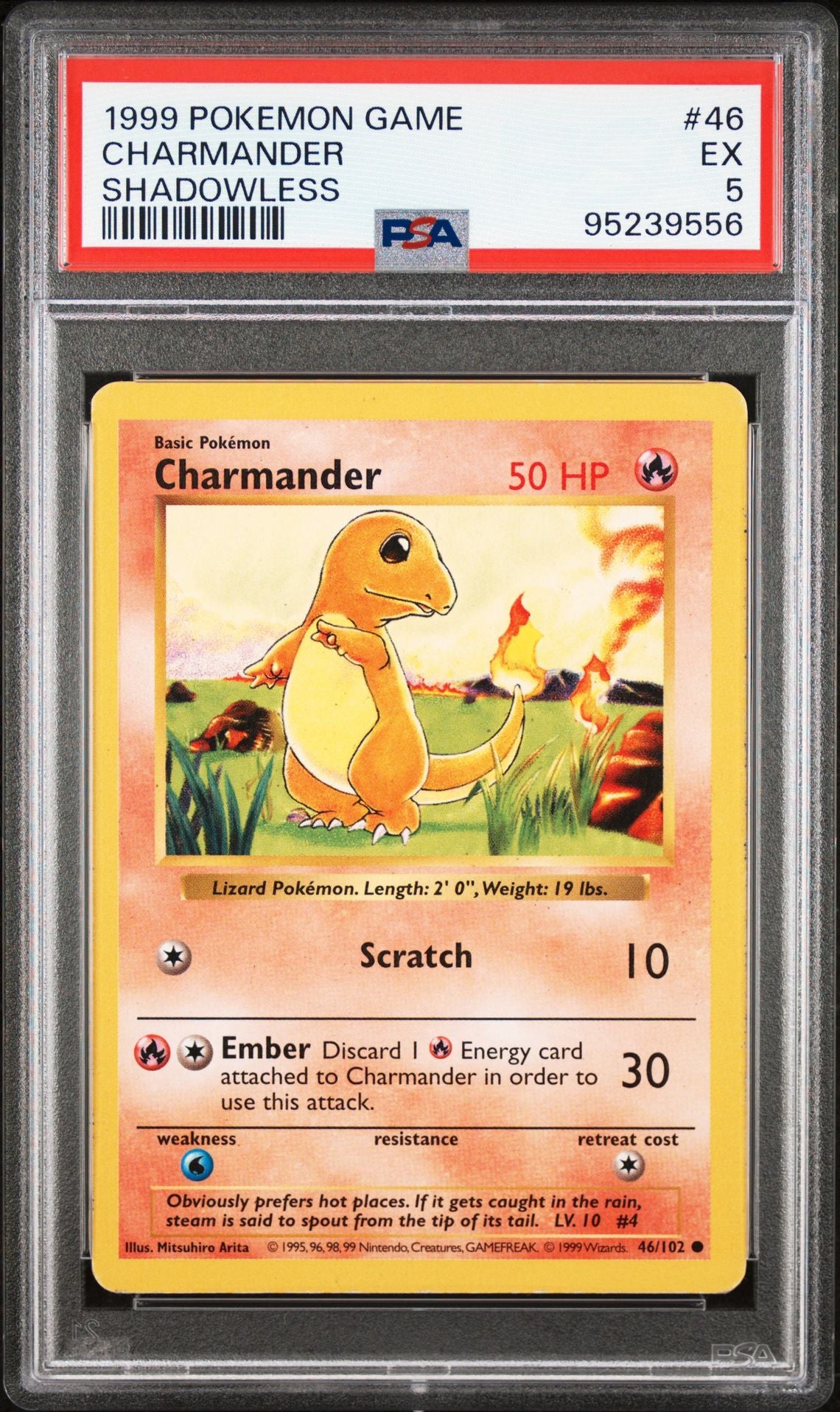1999 Pokemon Game 46 Charmander Shadowless