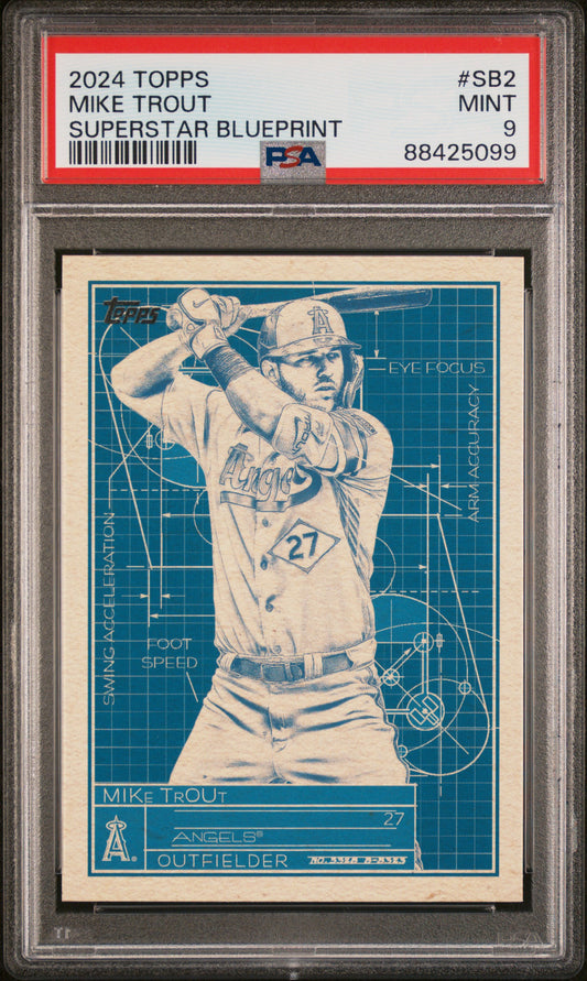2024 Topps Series 1 - Mike Trout - Superstar Blueprint - SB2 - PSA Graded Card