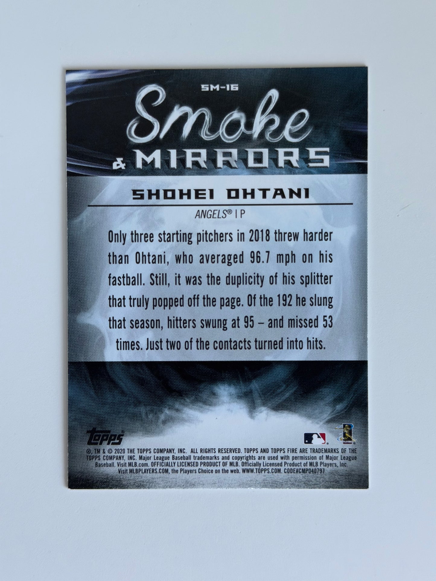 2020 Topps Topps Fire — Smoke & Mirrors - Shohei Ohtani - #SM-16 - Raw Ungraded Card