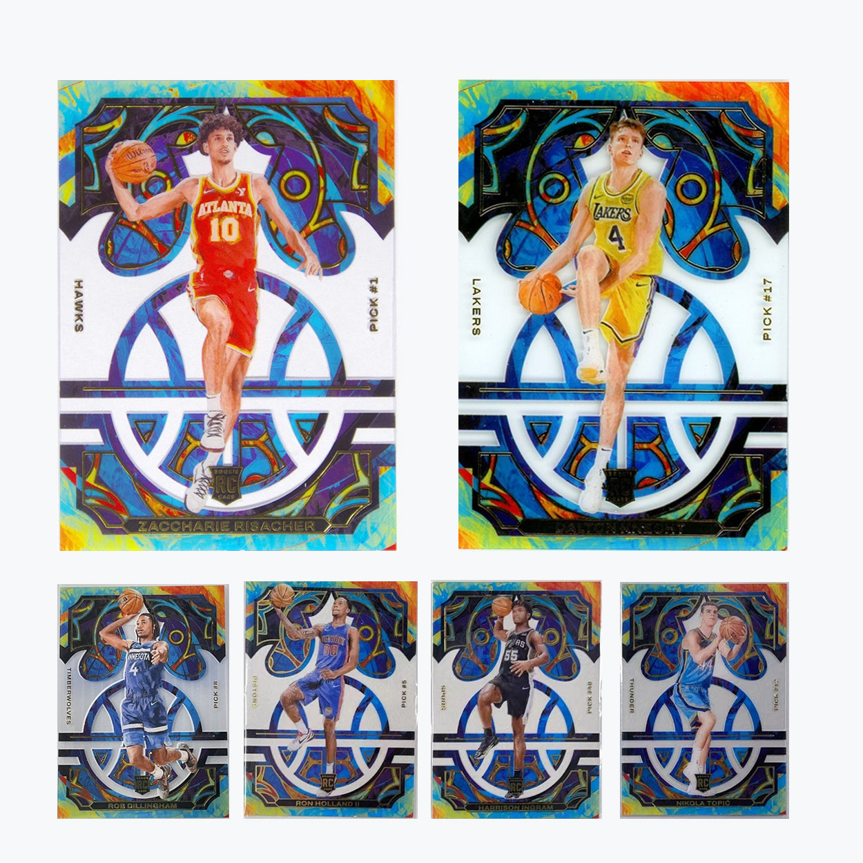 2024-25 Panini Court Kings - Acetate Rookies 18 Card Lot - Zaccharie Risacher - Dalton Knecht - Rob Dillingham- Ungraded Raw Cards