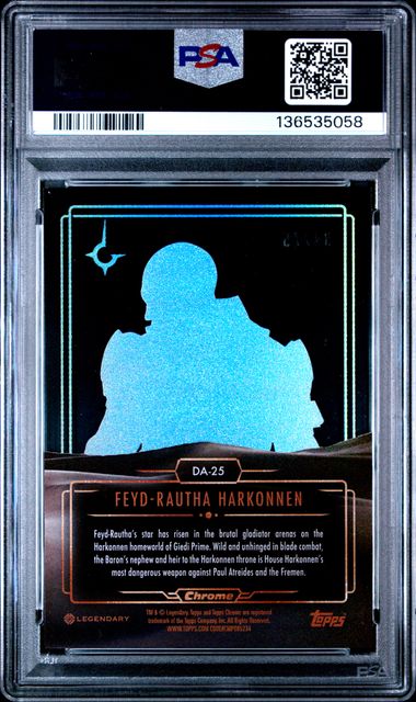 2024 Topps Chrome Dune Acrylics - Feyd-Rautha Harkonnen - Acrylics Green /75 #DA-25 - PSA Graded Card