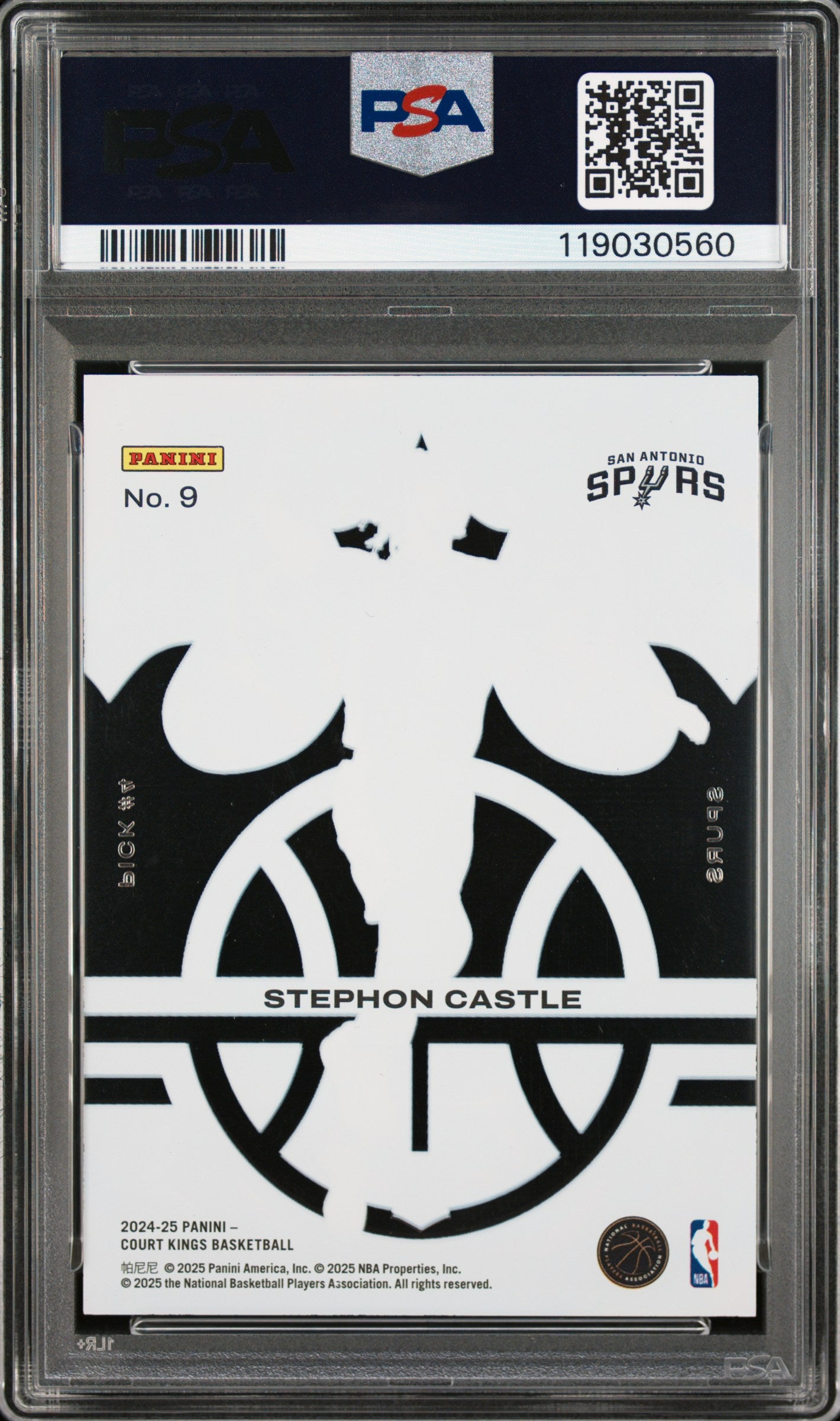 2024 Panini Court Kings Acetate Rookies Court Kings - Stephon Castle - Acetate Rookies #9 - PSA Graded Card