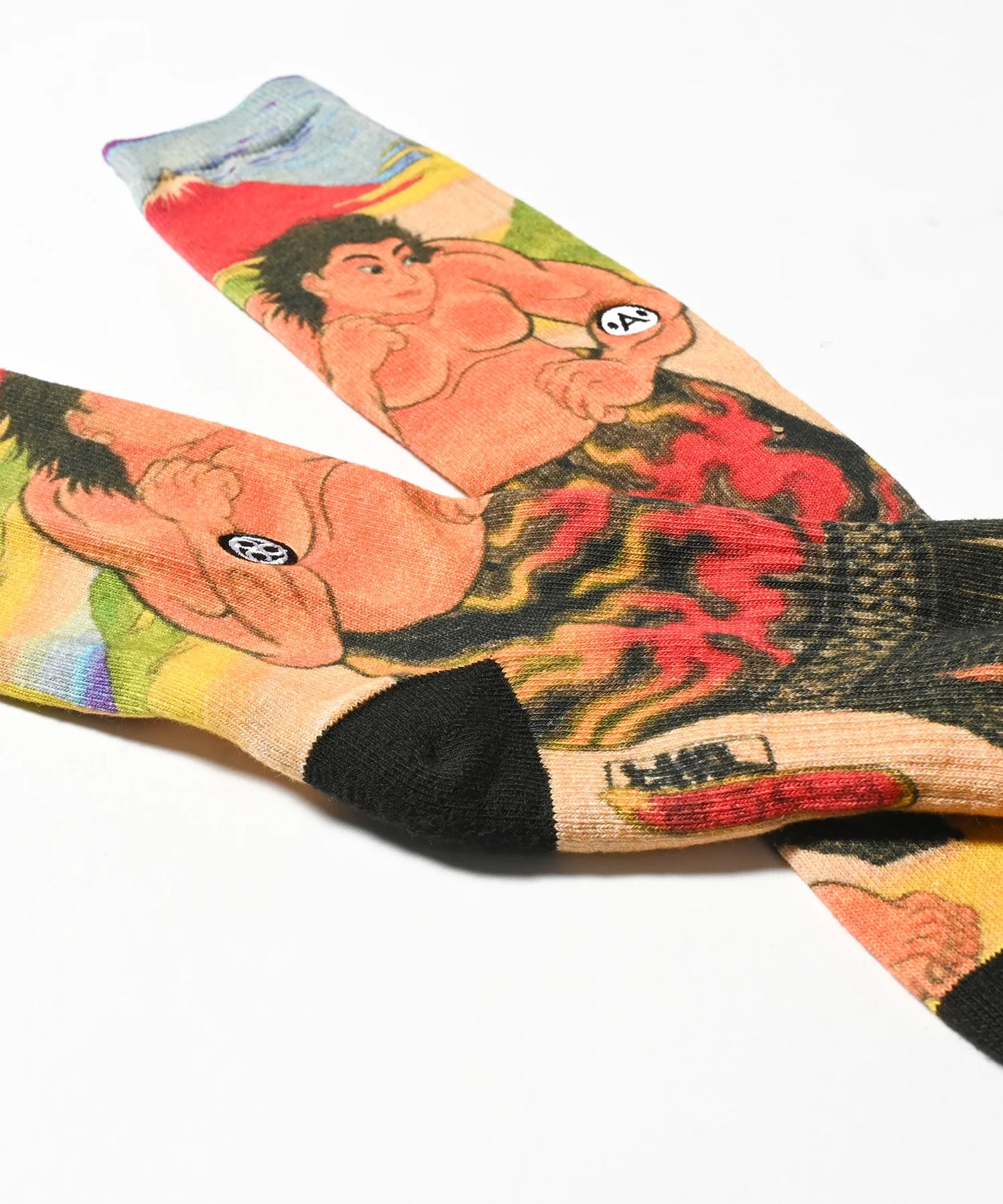 A-Killer × Three Tides Tattoo × Grappler Baki - Flame - Japanese Socks