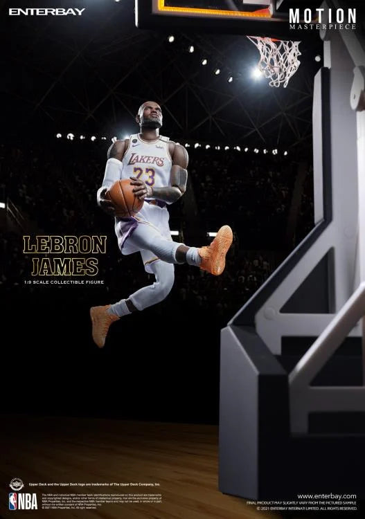 NBA Motion Masterpiece - LeBron James (White Jersey) - 1:9 Action Figure - NBA Los Angeles Lakers - Enterbay