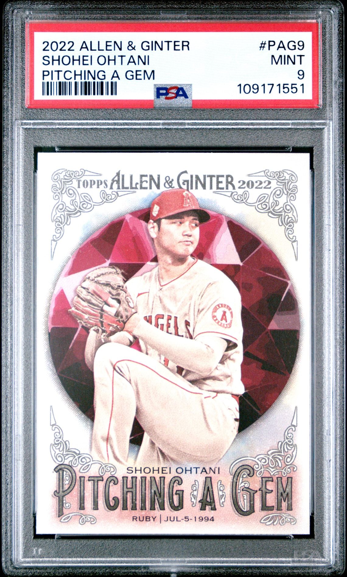 2022 Topps Allen & Ginter Pitching A Gem PAG9 Shohei Ohtani - PSA Graded Card