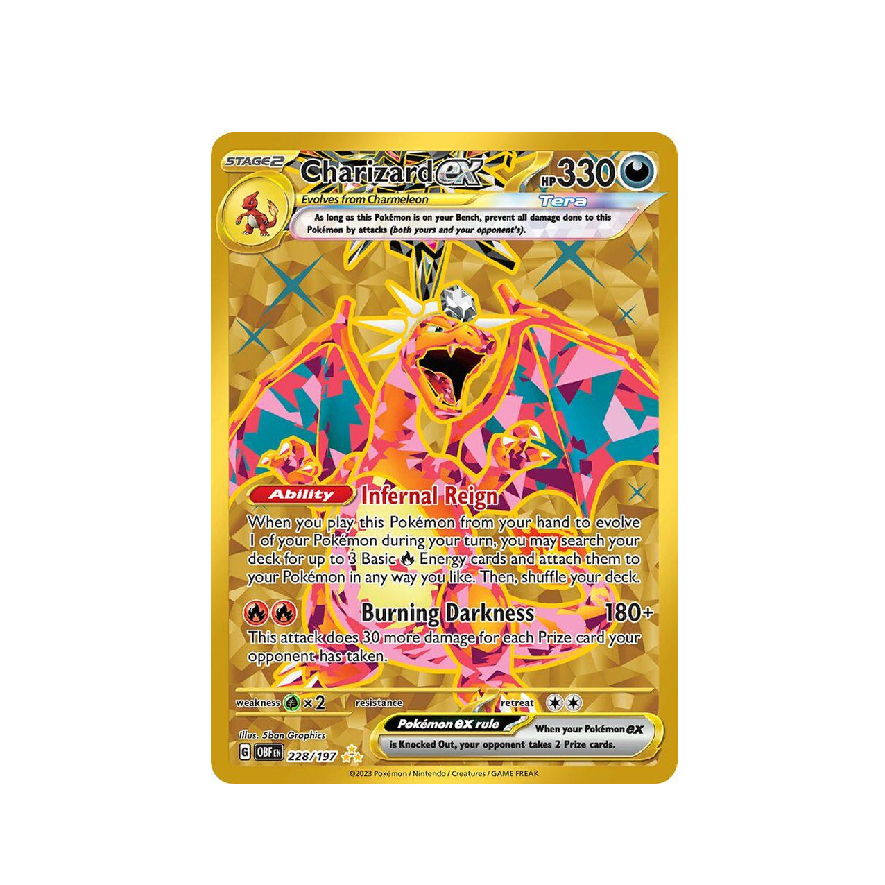 2023 Pokemon OBF-EN - Charizard ex #228 - Obsidian Flames Hyper Rare