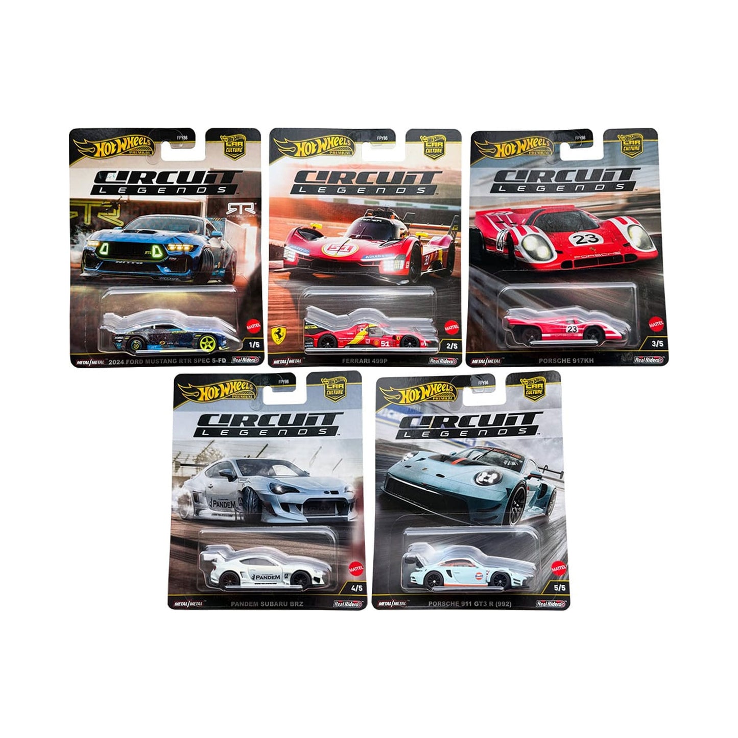 Hot Wheels Premium - Car Culture Circuit Legends - Mix 5 - 2025 Complete Set - MTFPY86K1