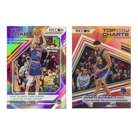Panini - Recon Top of The Charts - 2021-22 Stephen Curry #8 + 2022-23 Klay Thompson #15 - Raw Ungraded Cards