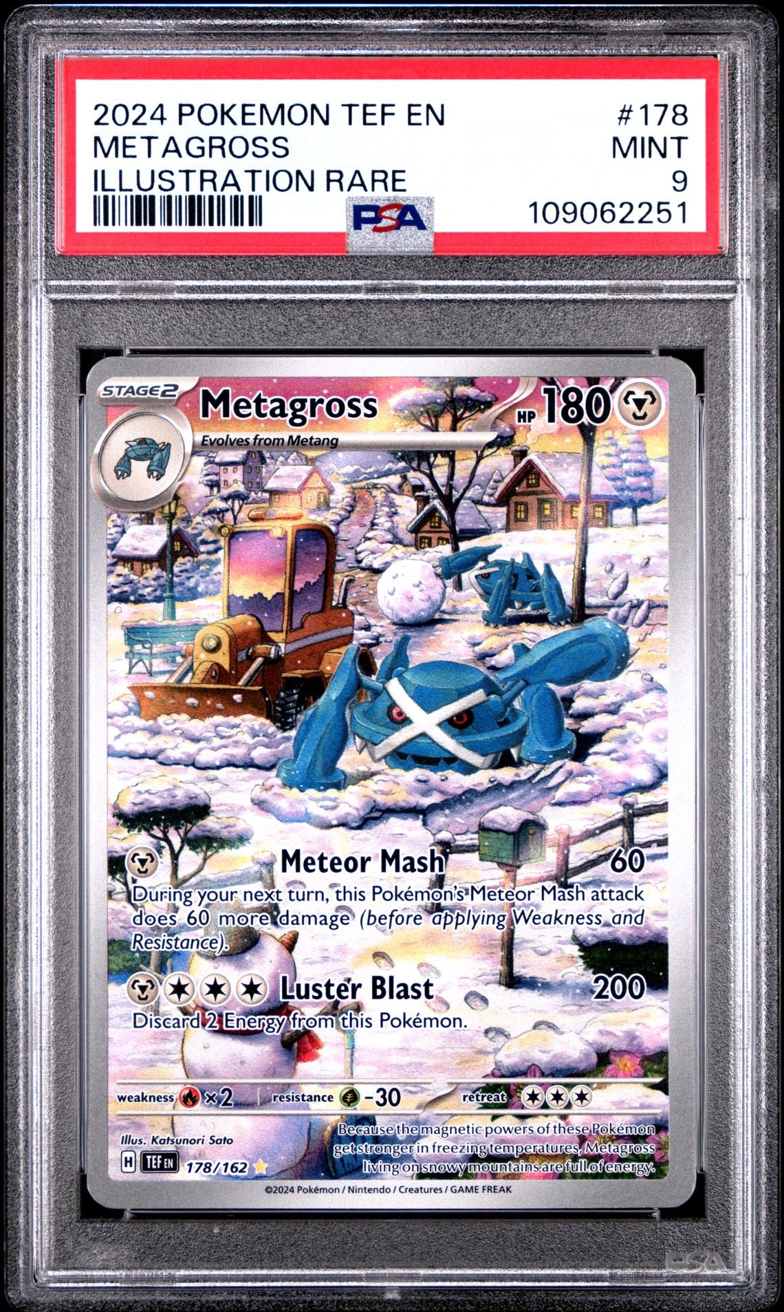 2024 Pokemon TEF En — Temporal Forces — 178 Metagross Illustration Rare — PSA Graded Card