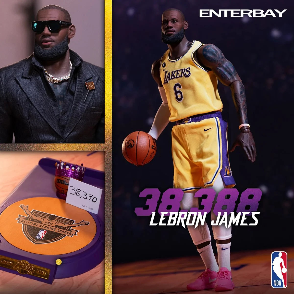 Real Masterpiece - LeBron James Scoring Record - 1:6 Action Figure - NBA Los Angeles Lakers - Enterbay
