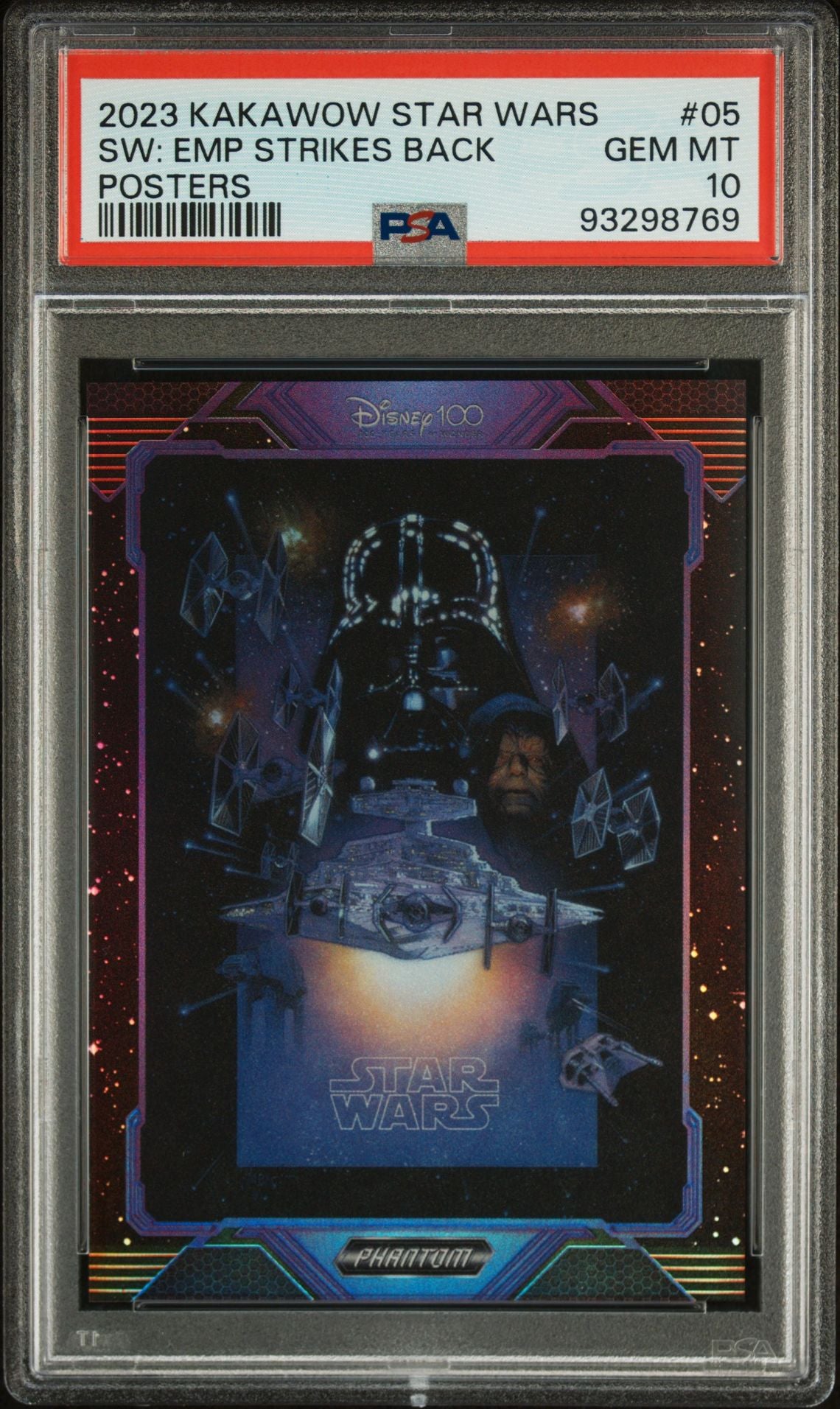 2023 Kakawow Phantom Disney 100 Star Wars Posters 05 Star Wars: The Empire Strikes Back - PSA 10 - Numbered to /125
