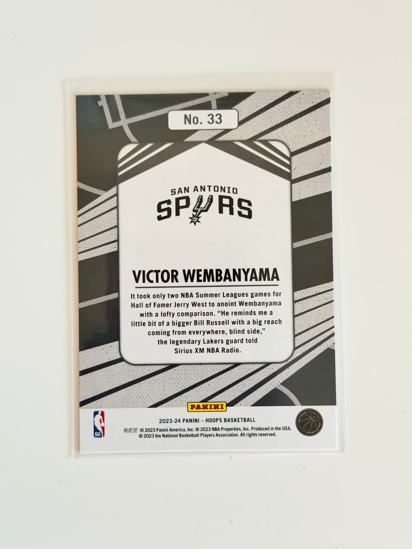 2023 Panini NBA Hoops - Victor Wembanyama - We Got Next Rookie #33 - Raw Ungraded Card