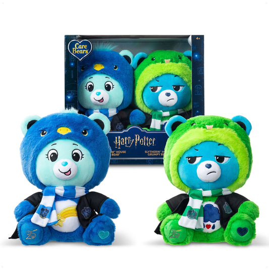 Harry Potter x Care Bears - 2-Pack 12" Ravenclaw House Wish Bear & Slytherin House Grumpy Bear