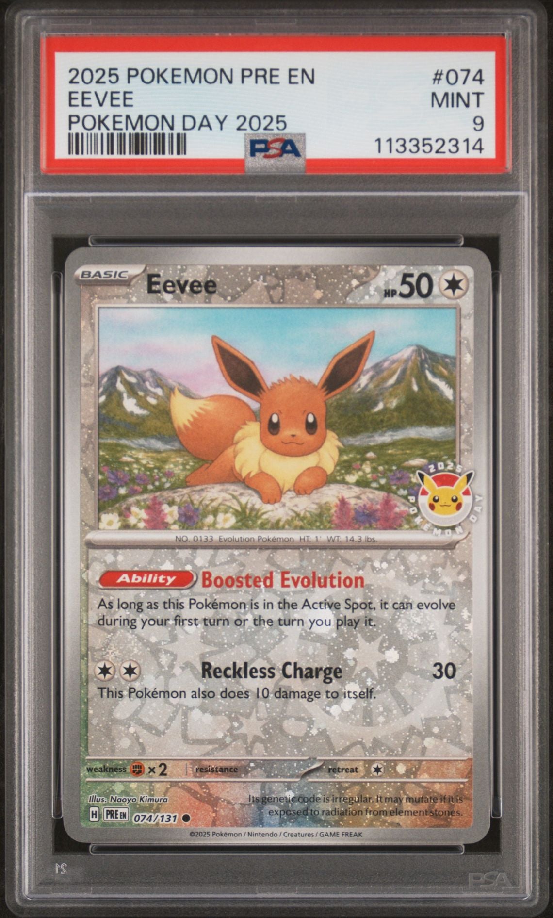 2025 Pokemon PRE En — Prismatic Evolutions — 074 Eevee Pokemon Day