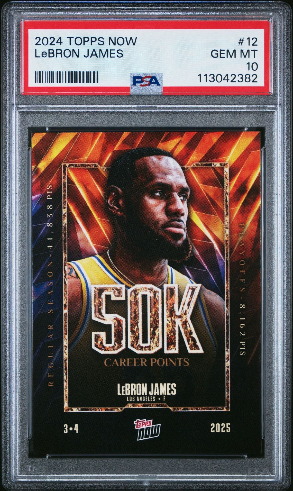 LeBron James - 2025 Topps NOW Basketball - Card #12 - PSA Graded Card