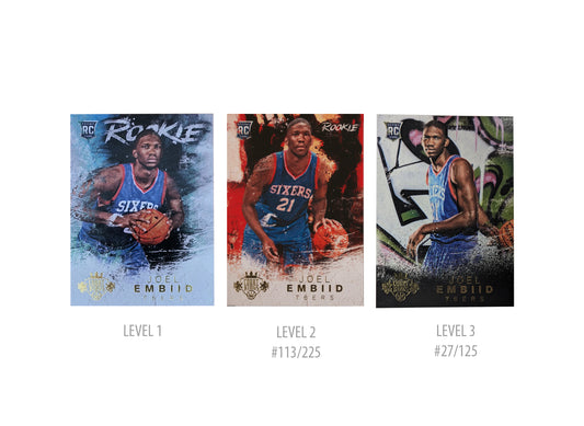 2014-15 - Panini Court Kings - Joel Embiid - Rookie Cards Level I, II, III Set - Limited to /125 and /225 - Ungraded Card