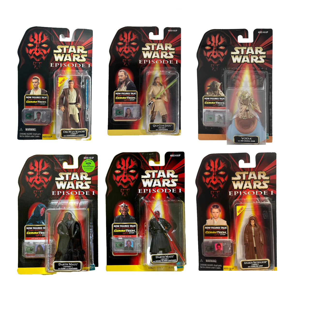 Star Wars 1998 -  Episode 1 - CommTech 6 Pack Set - Kenner 3.7-Inch Action Figure