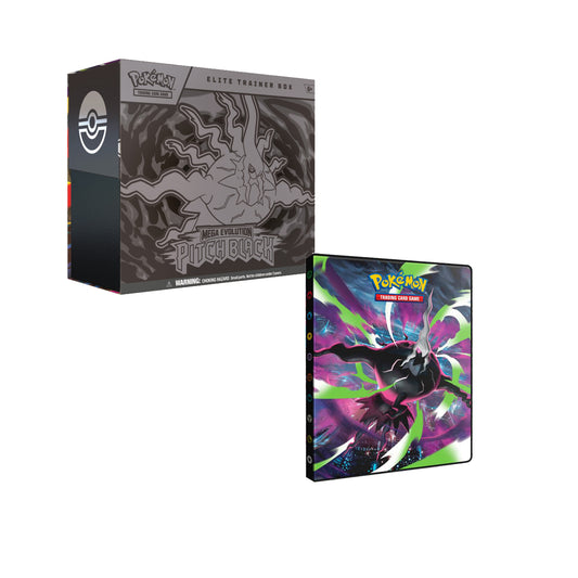 Pokemon Mega Evolution - ME05 Pitch Black - (MAX 1) Elite Trainer Box + 9-Pocket Portfolio Combo (PRE-ORDER JULY 17)