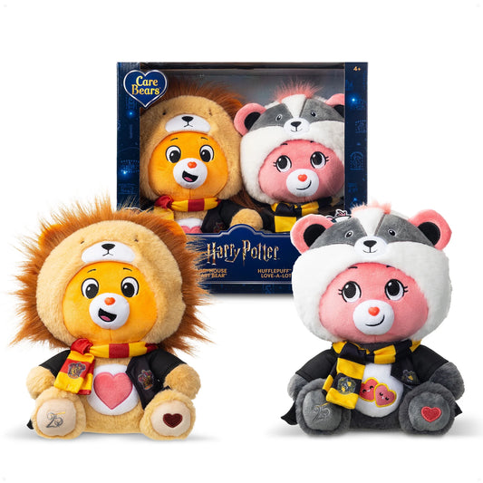Harry Potter x Care Bears - 2-Pack 12" Gryffindor House Tenderheart Bear & Hufflepuff House - Love-a-Lot Bear