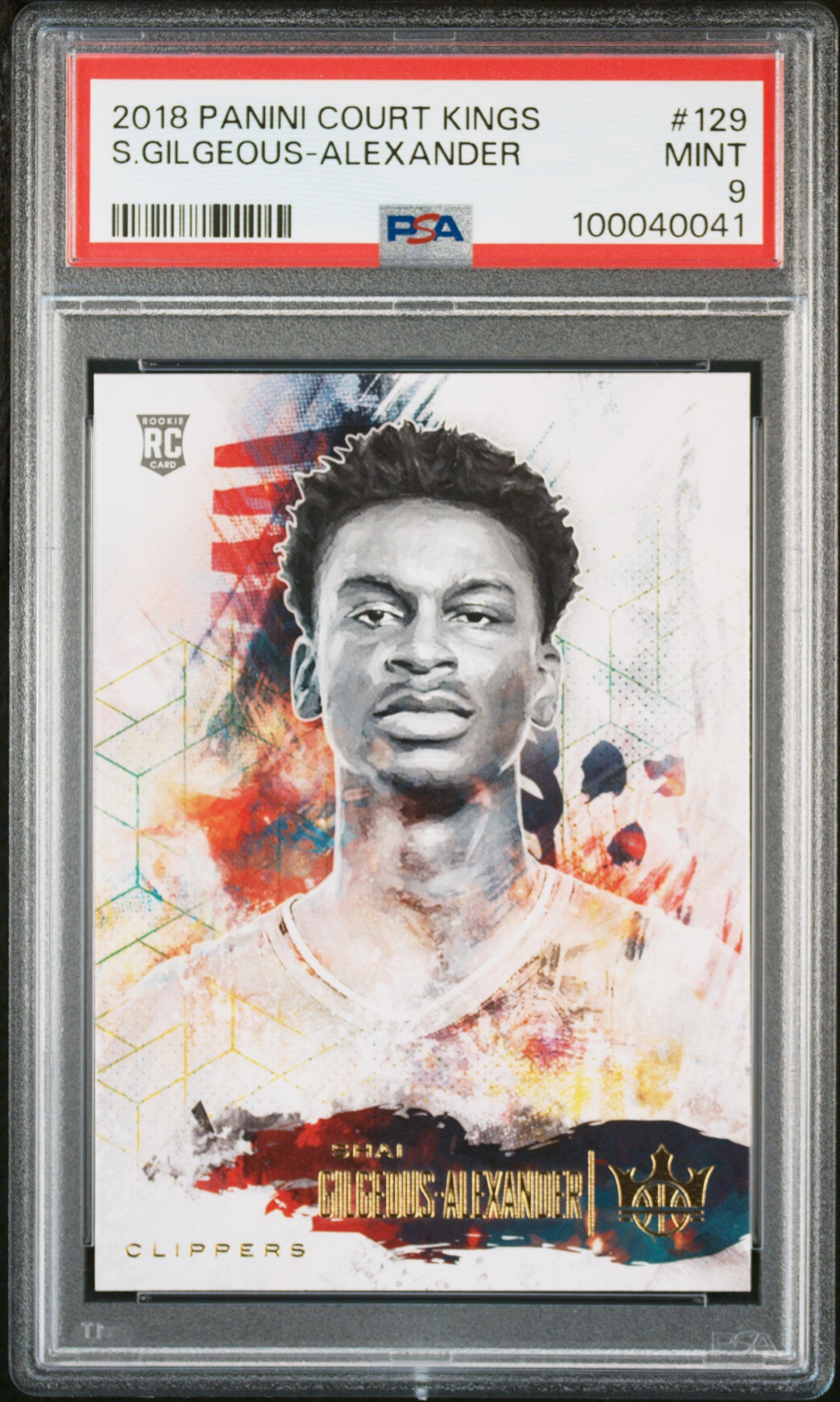 2018 Panini Court Kings - Rookies Level 1 - Shai Gilgeous-Alexander #129 - PSA Graded Card