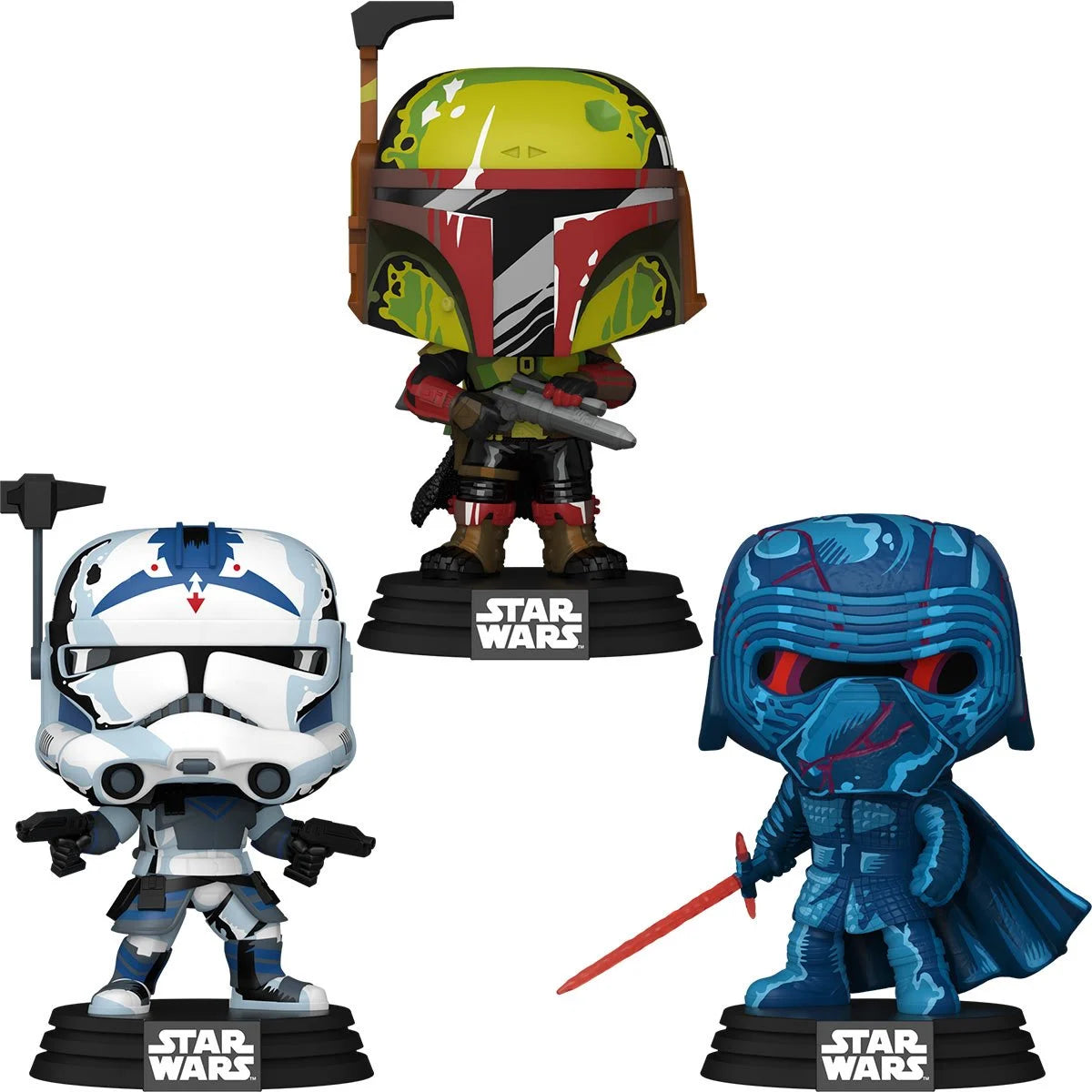 Funko Star Wars - Episode 7 Kylo Ren / The Book of Boba Fett / The Clone Wars Clone Trooper / Retro MTF (2025) - Set of 3