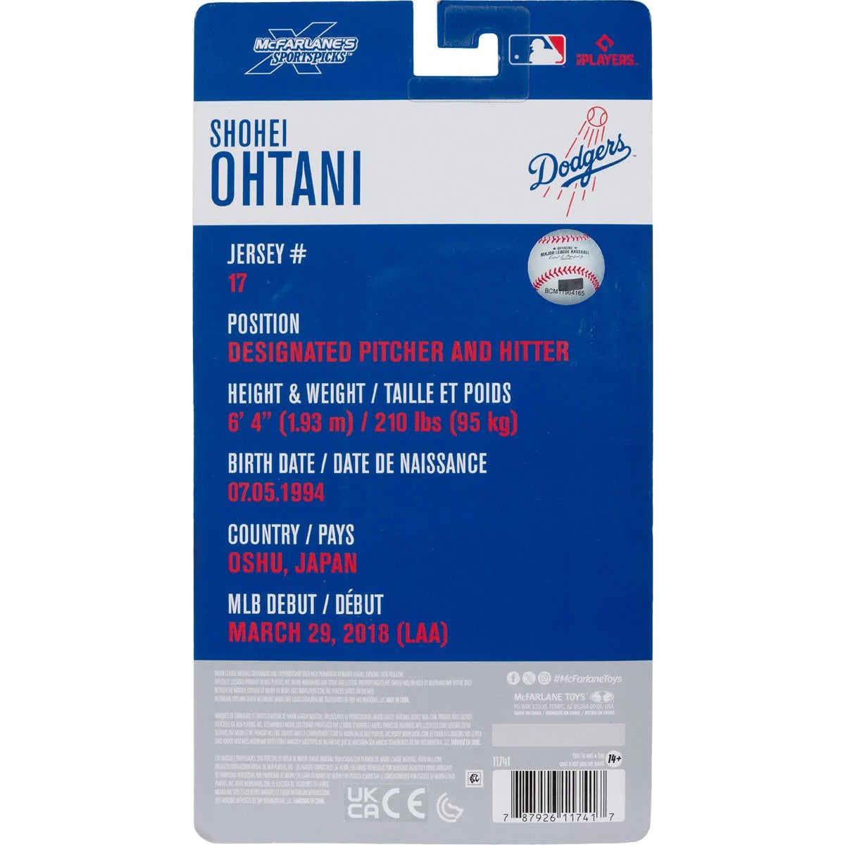 McFarlane - Shohei Ohtani - SportsPicks 6-Inch Action Figure - MLB Los Angeles Dodgers