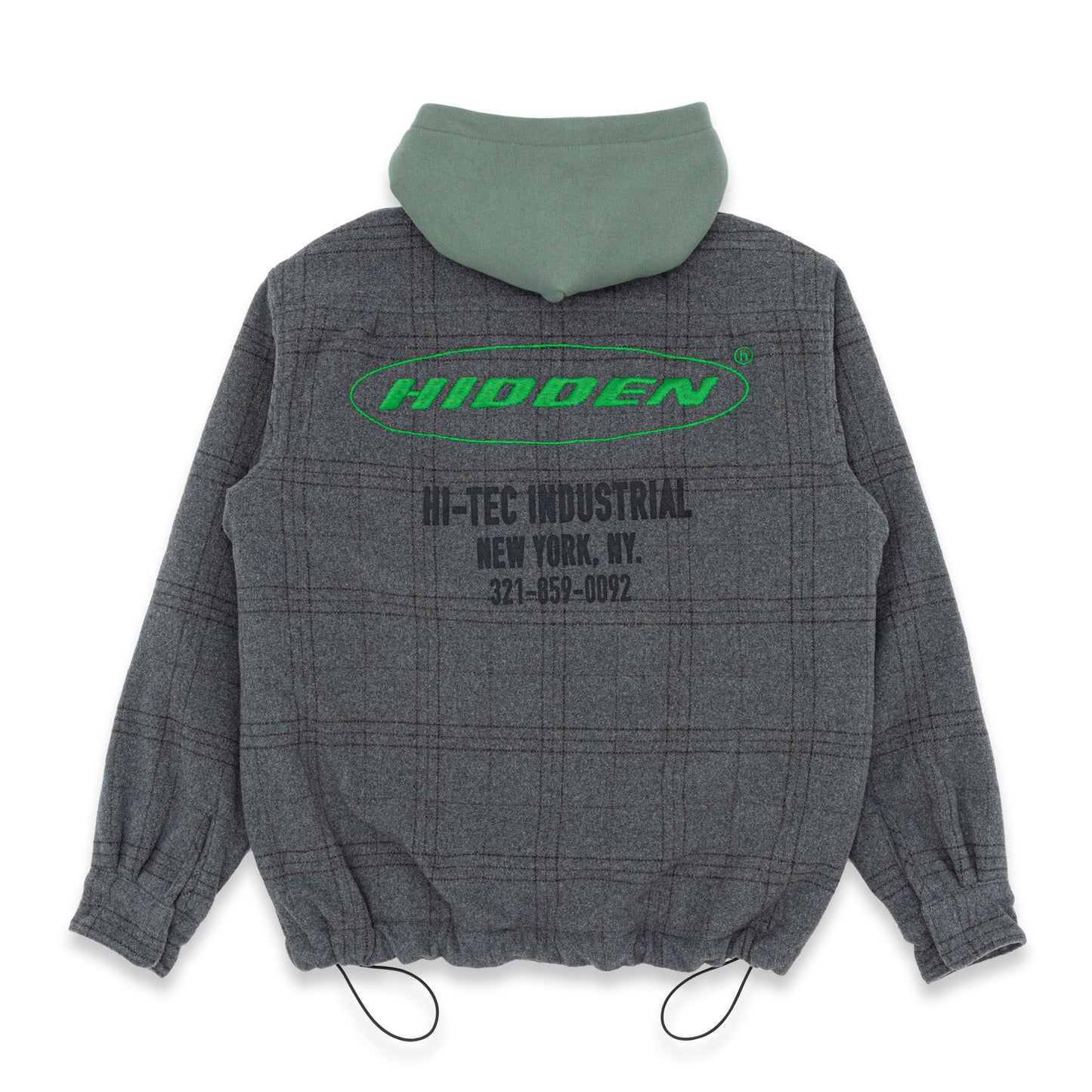 Hidden NY Charcoal Flannel Hoodie