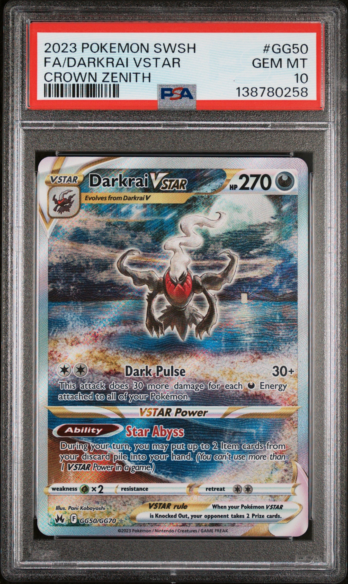2023 Pokemon SWSH - Darkrai Vstar - Crown Zenith Full Art #GG50