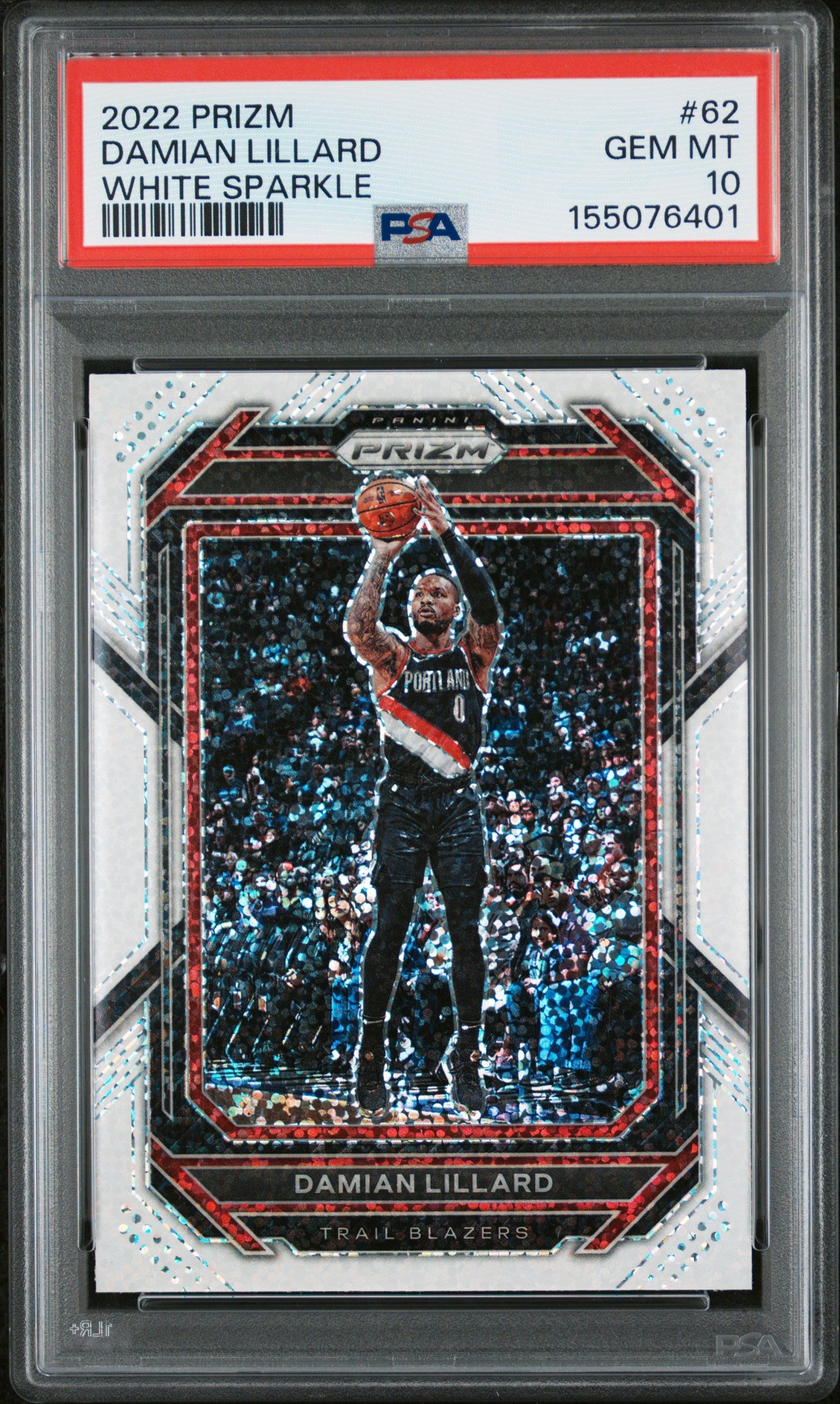 2022 Panini Prizm - Damian Lillard - White Sparkle SSP #62 - PSA