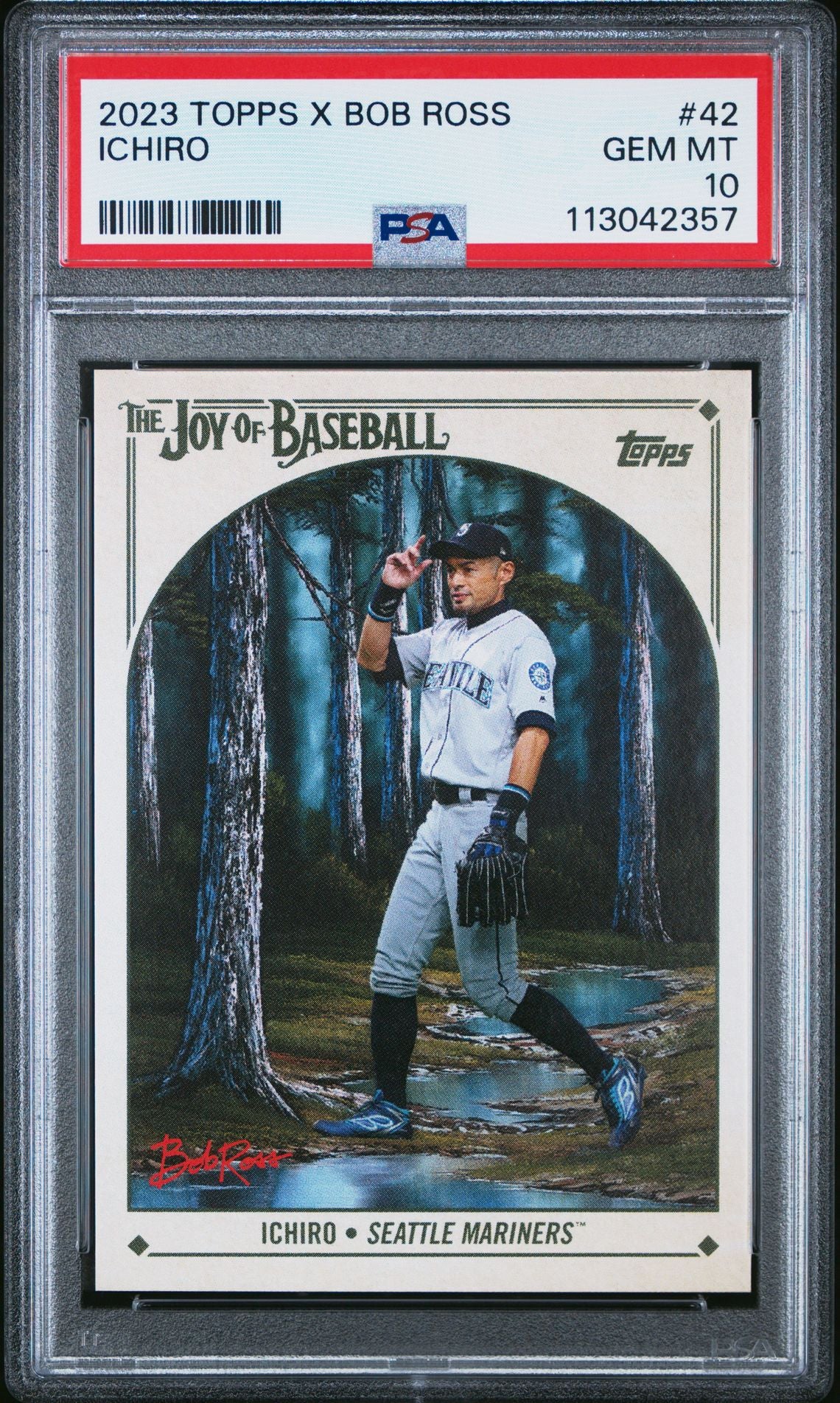 2023 Topps x Bob Ross - Ichiro - Joy of Baseball #42 - PSA Graded Card