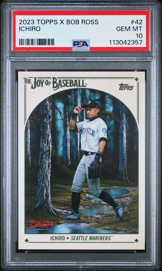 2023 Topps x Bob Ross - Ichiro - Joy of Baseball #42 - PSA Graded Card