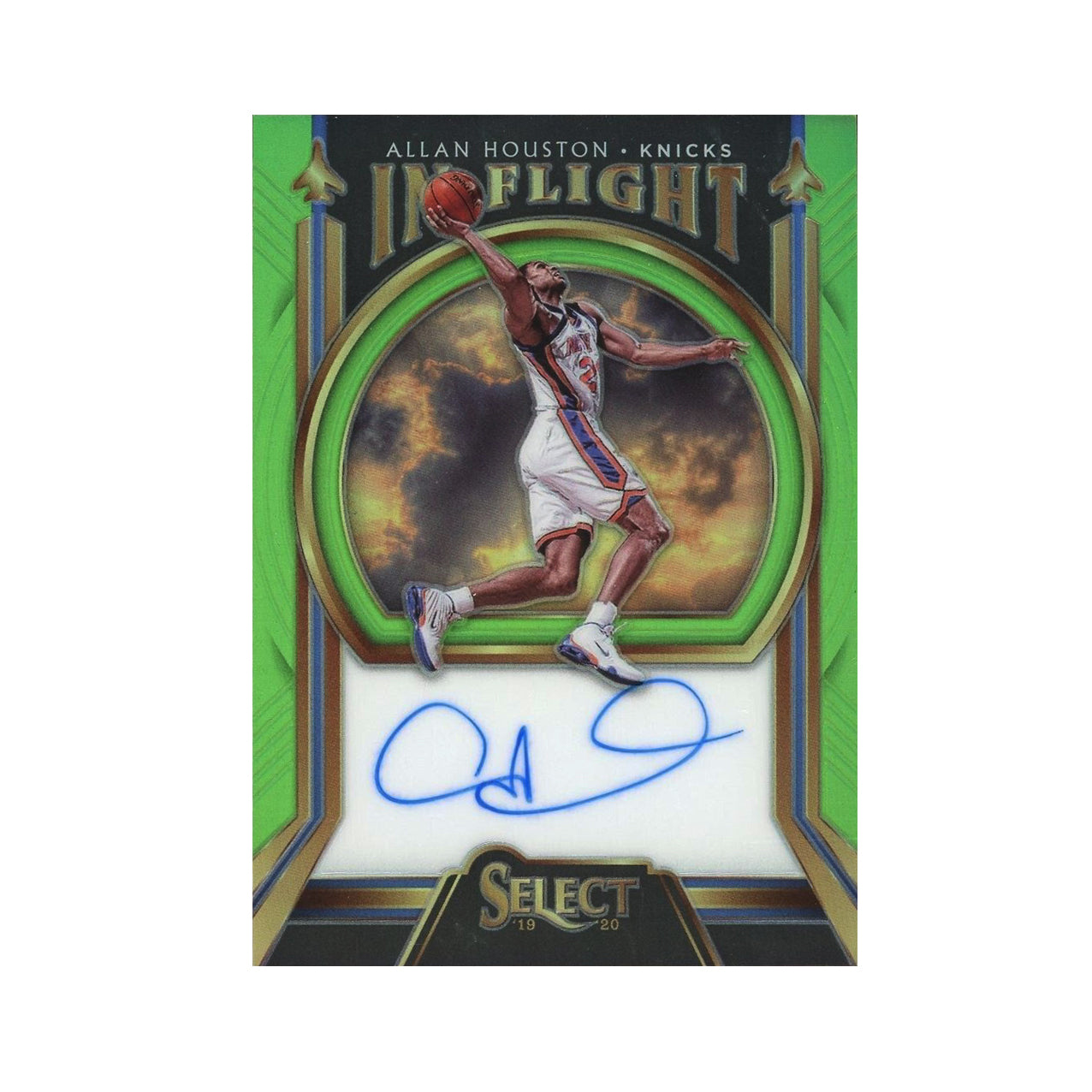 2020 Select - In Flight Allan Houston - Neon Green Auto - Limited to /99 - Ungraded Card