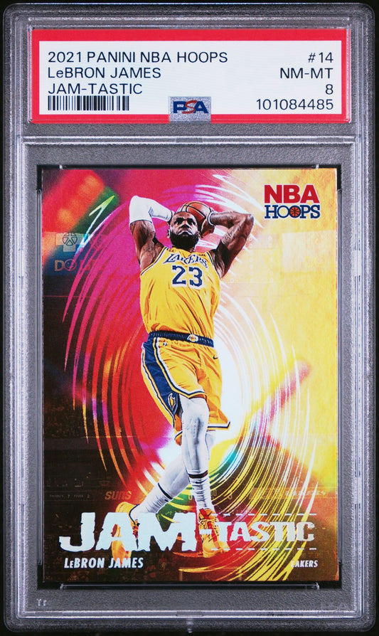 2021 PANINI - NBA HOOPS - JAM-TASTIC #14 - LeBRON JAMES - PSA Graded Card