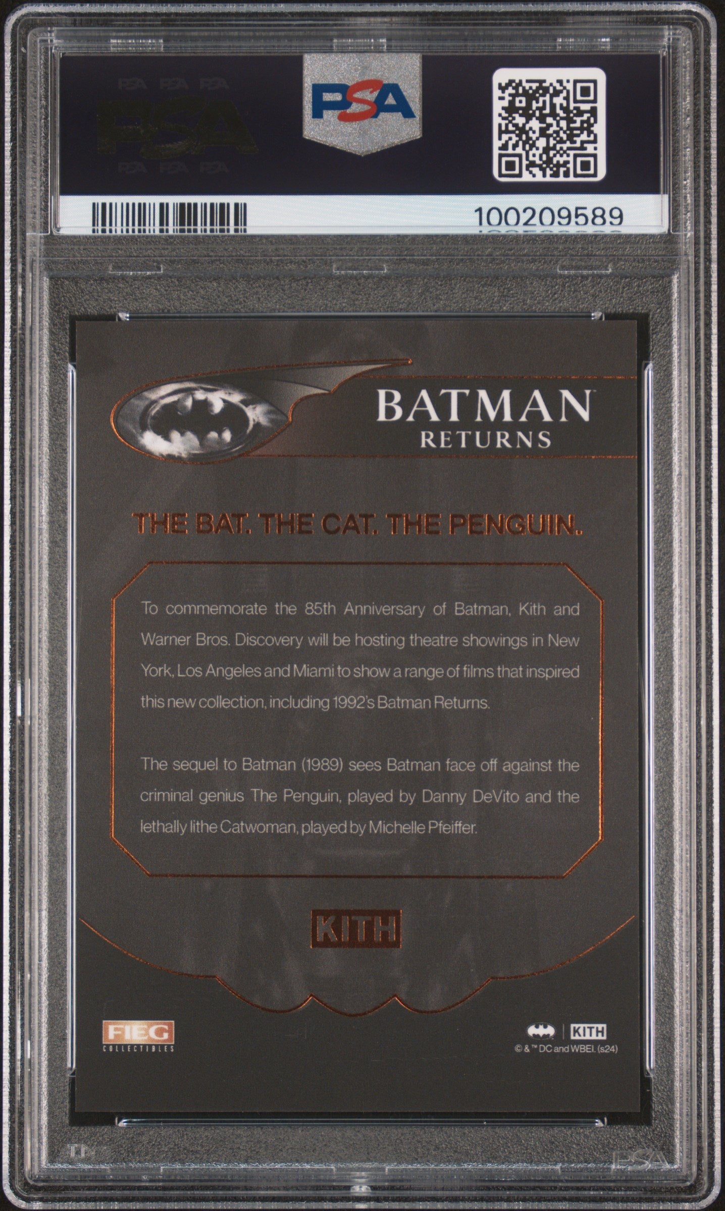 2024 Batman x KITH - Batman Returns 1992 - Promo Card - Feig Collectibles - PSA Graded Card