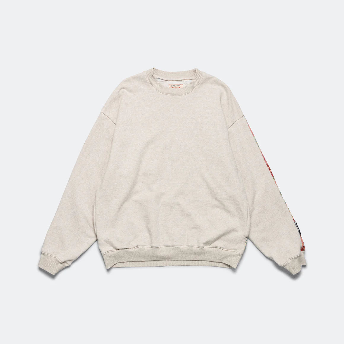 Kapital: Top Swt Knit X Yabane Quilt 2Tones Big Swt - Beige - K2403LC094