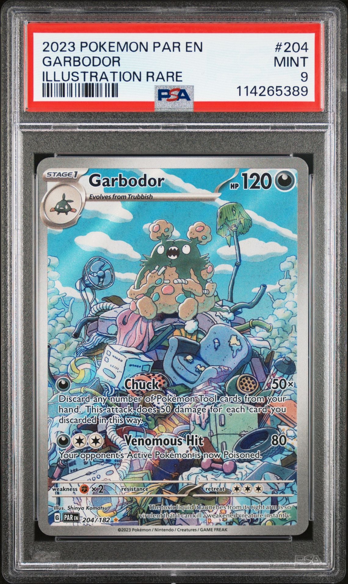 2023 Pokemon Par En-Paradox Rift 204 Garbodor Illustration Rare - PSA SoleSavy 2023 Pokemon Par En-Paradox Rift 204 Garbodor Illustration Rare - PSA SoleSavy