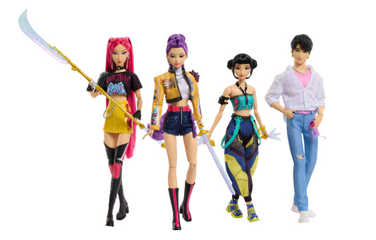 Mattel - KPOP Demon Hunters - Core Fashion Doll - Complete Set of 4 (Zoey, Mira, Rumi, Jinu)