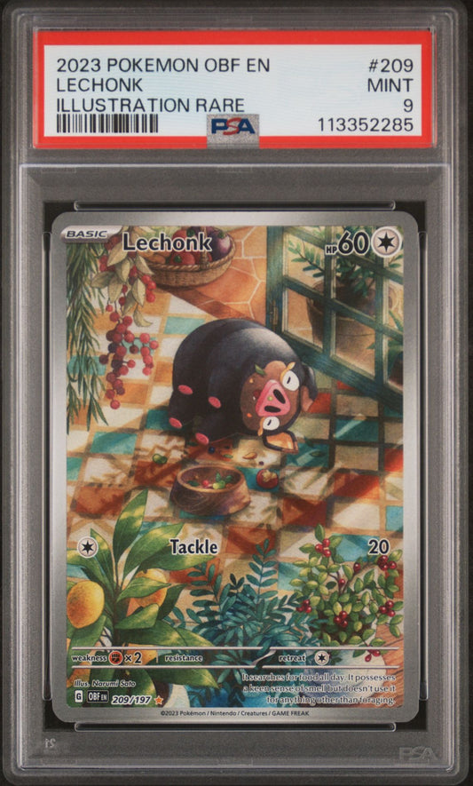 2023 Pokemon OBF En — Obsidian Flames — 209 Lechonk Illustration Rare — PSA Graded Card