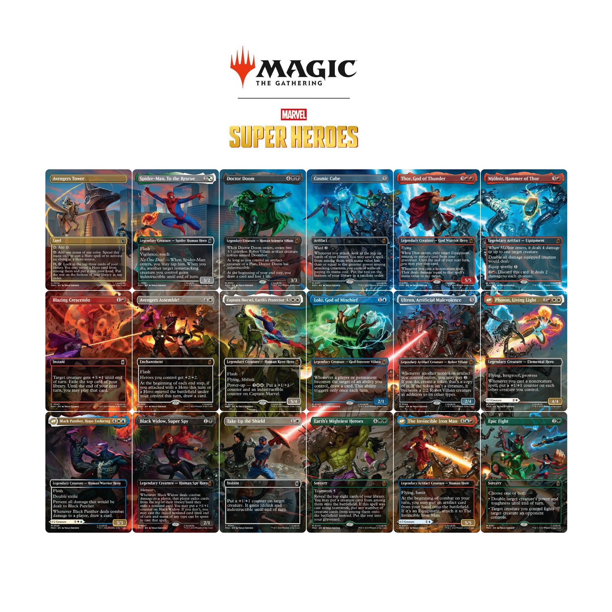mtg cosmic cards Magic The Gathering Marvel Super Heroes Set_Wilds of Eldraine If this creature is Lulu as the Magician Style:Planeswalker Party