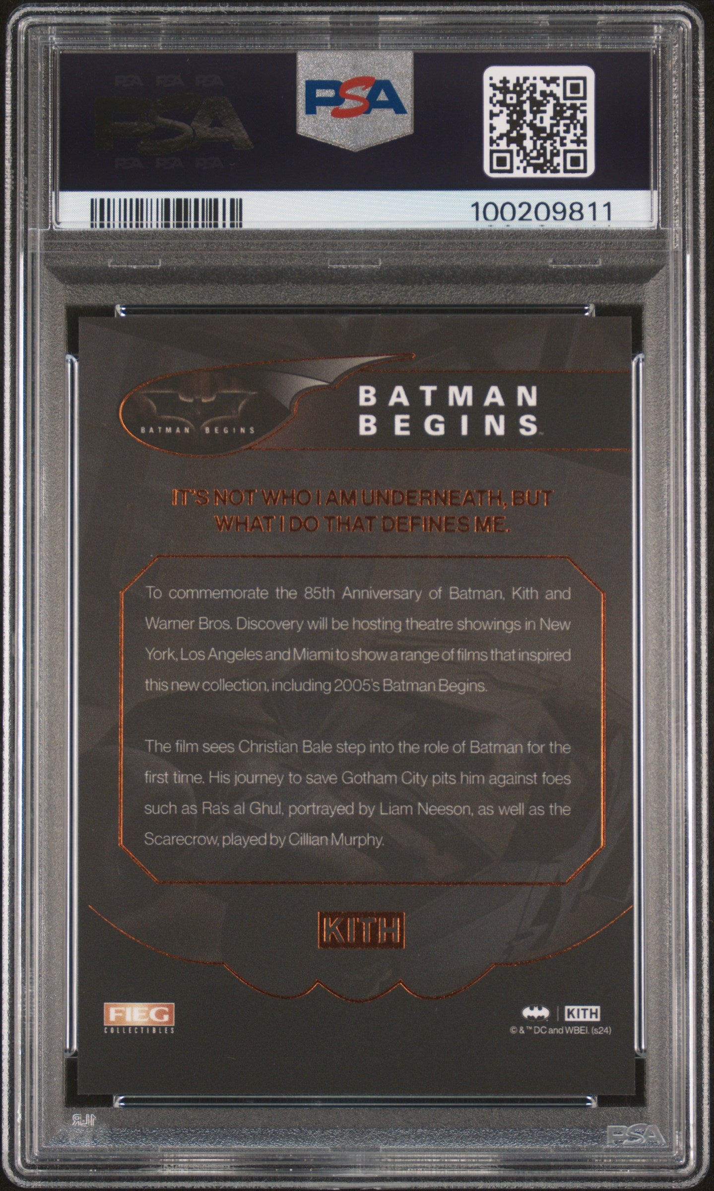 2024 Batman x KITH - Batman Begins Promo Card - Feig Collectibles - PSA Graded Card