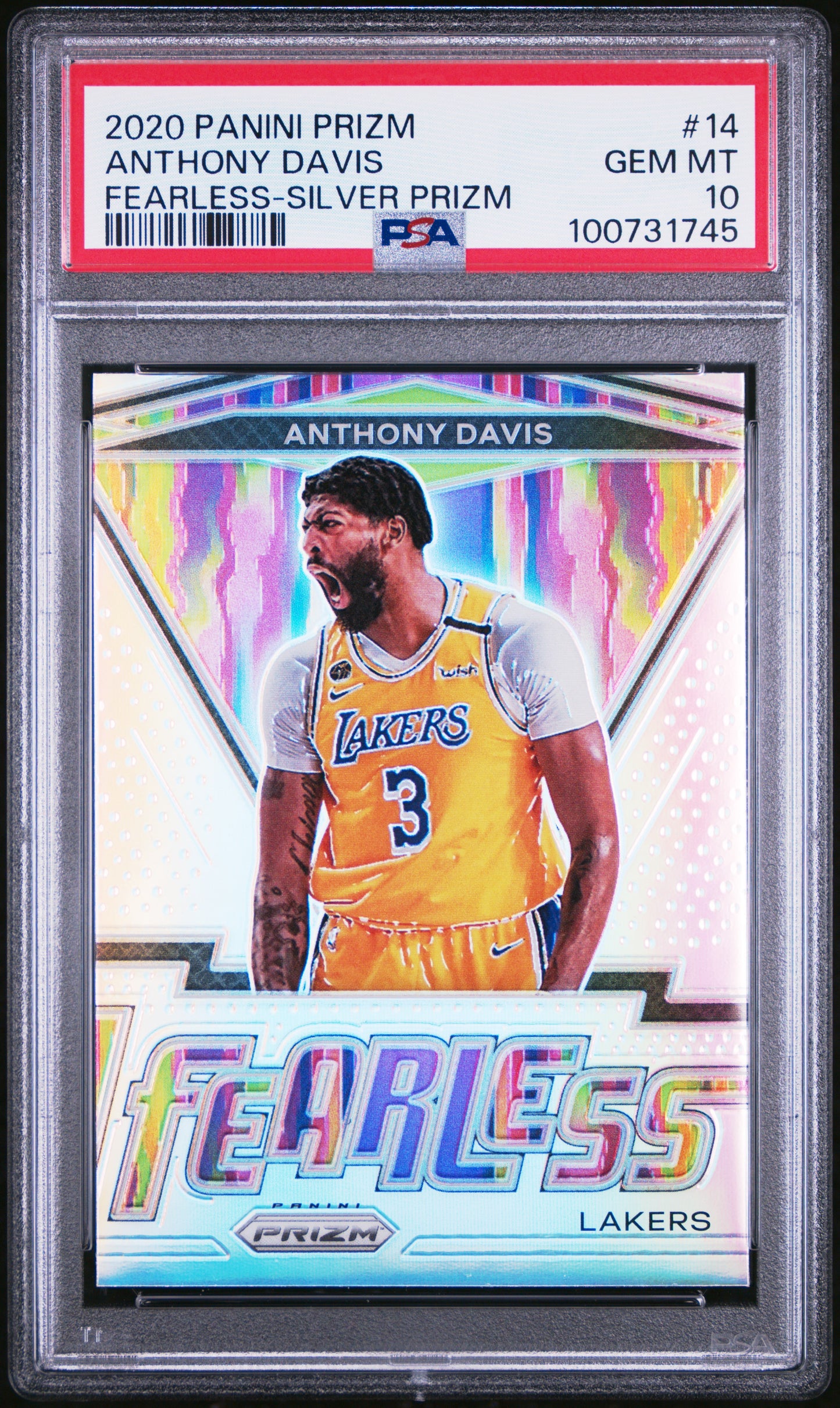 2020 Panini Prizm Fearless Silver - #14 Anthony Davis - PSA Graded Card