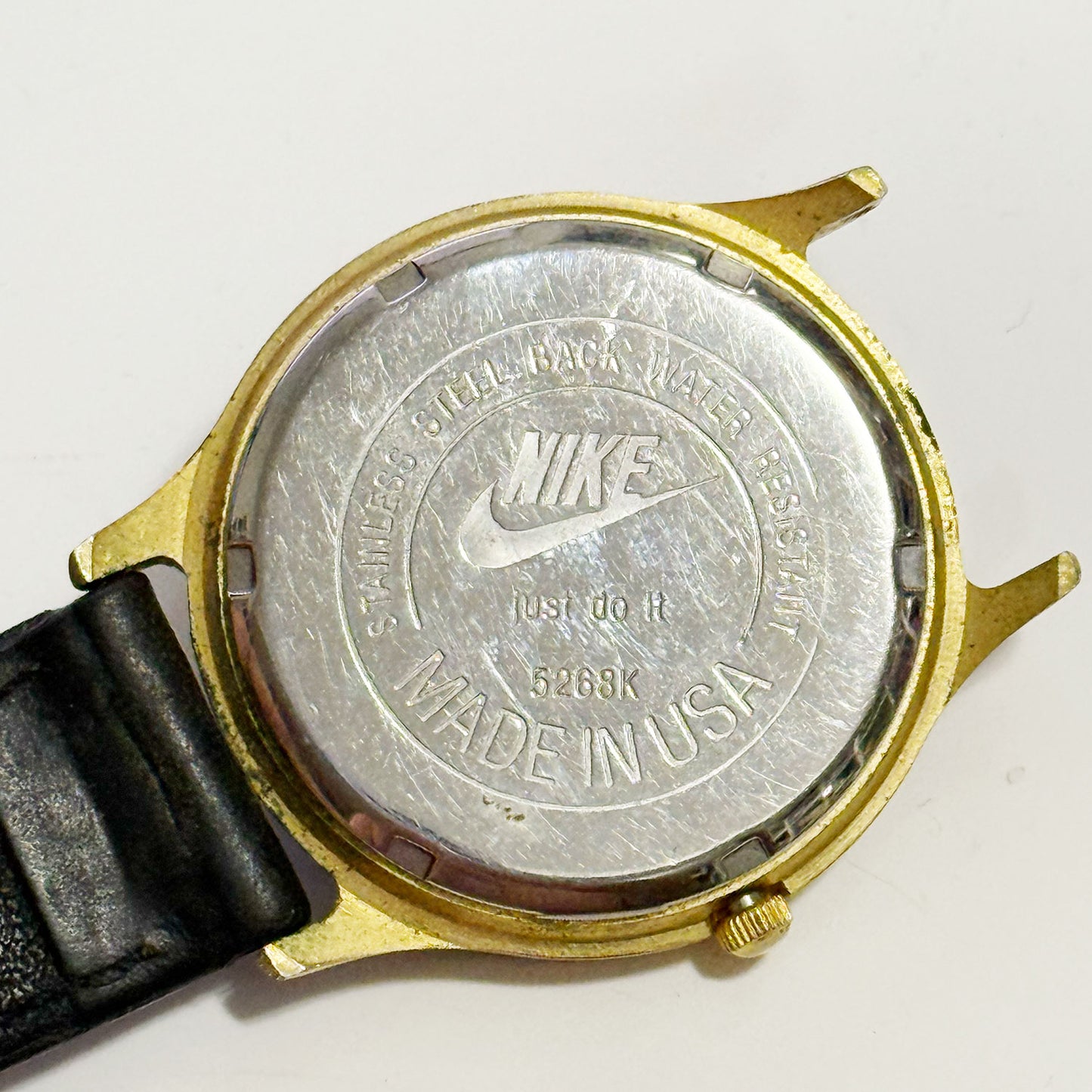 Nike Vintage -  Air Watch Black Leather Band - Made in USA - PLEASE READ